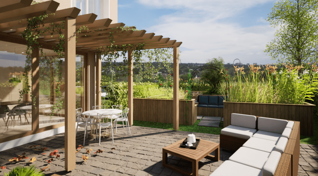 Wie d'heim, maison partagée pour séniors isolés : la terrasse pergola